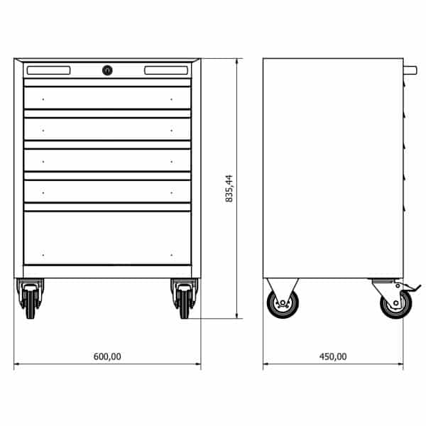 BD.36.44.65 5-Drawer Tool Cart