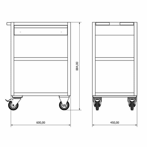 BD.36.44.72 Single-Drawer Tool Cart